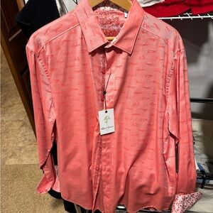 Robert Graham Men's Coral Button Down Shirt- car enthusiast